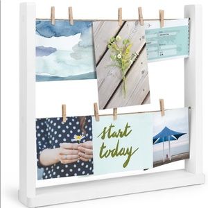 White Desktop Hanging Photo Display